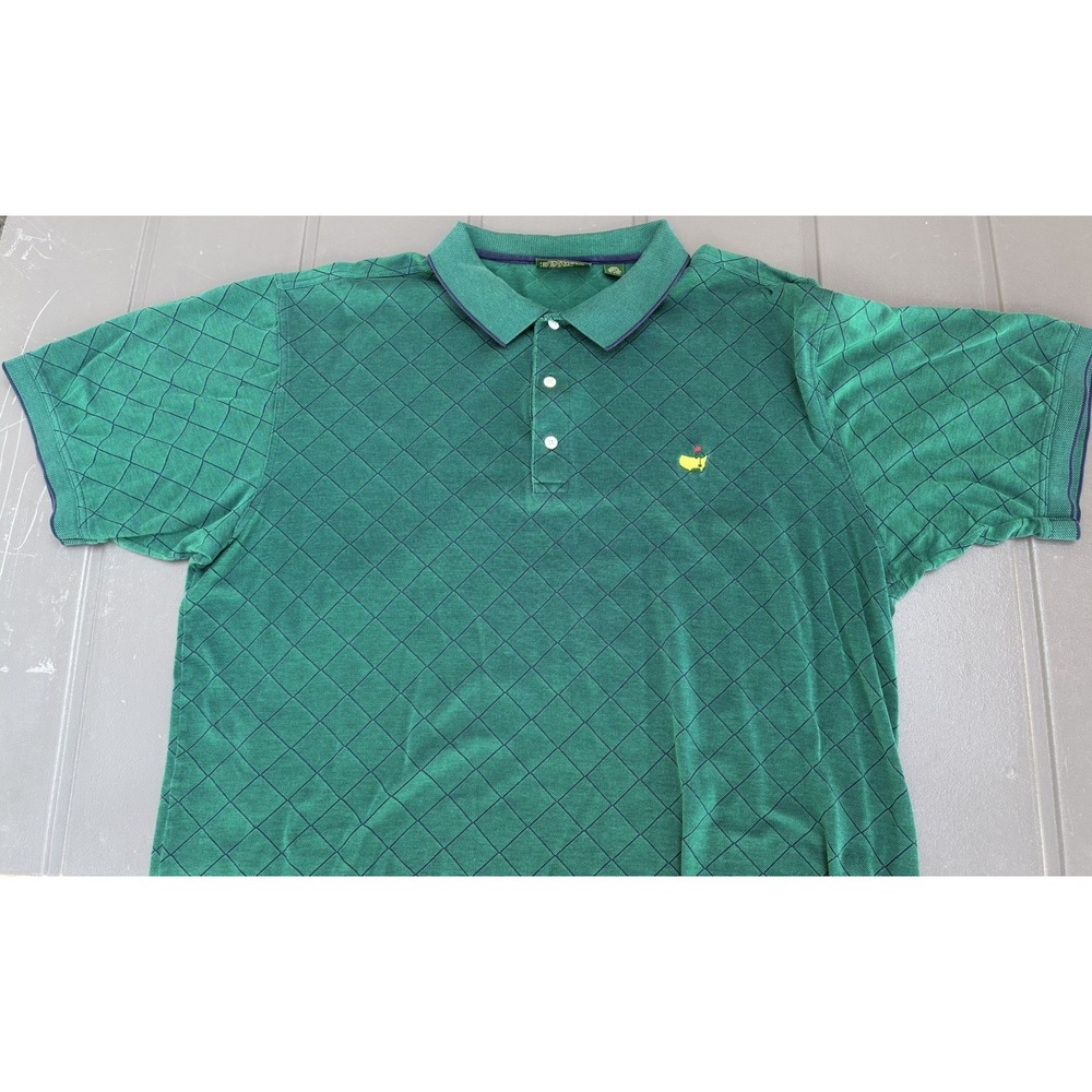 Masters Amen Corner Golf Polo Shirt Mens XL Augusta National Diamond AOP Green
